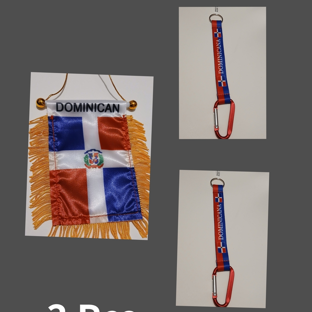 Dominican Flag Keychain Set
